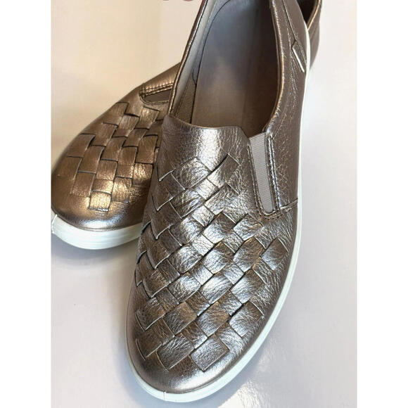 Ecco Soft 7 Woven Sneaker Women's 9 Rose Gold Stretch Slip On Comfort Loafers - Picture 5 of 14